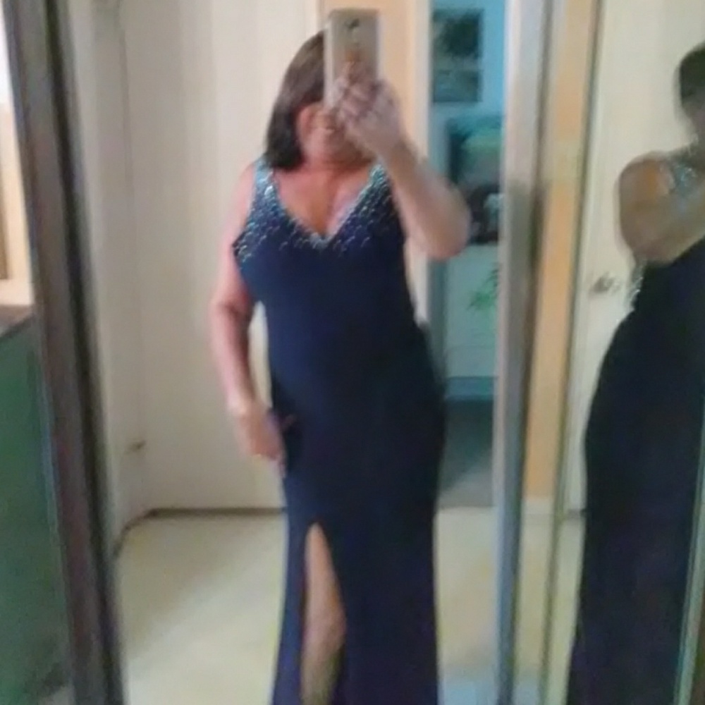 Black ballroom gown with sequins